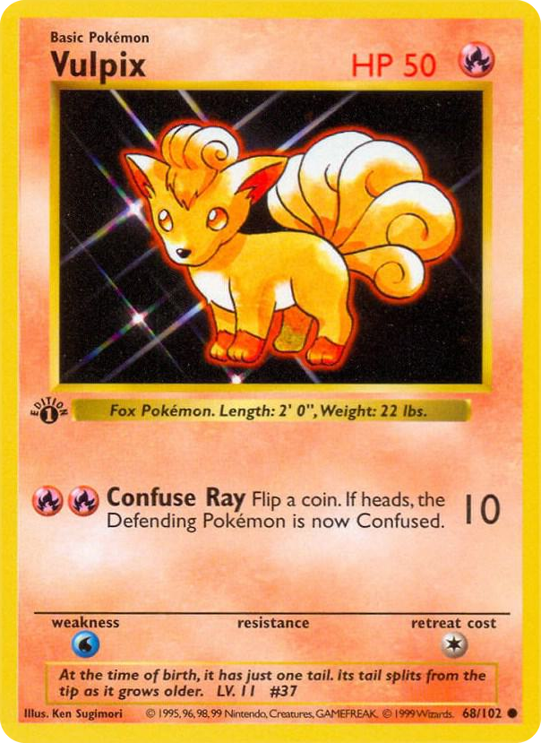 0068 Vulpix Common Base Set (Shadowless)