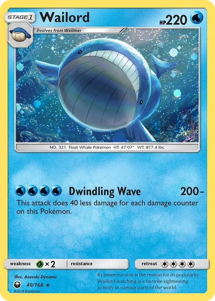 0040 Wailord - 40/168 (Cosmos Holo) Promo Blister Exclusives