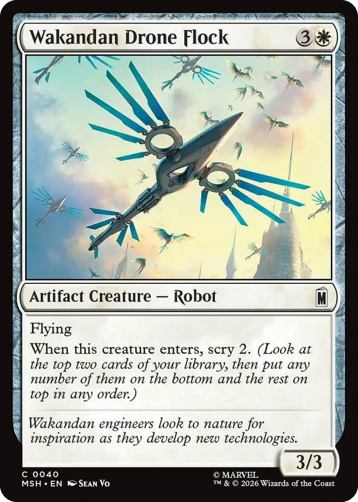 Wakandan Drone Flock #40 C - Marvel Super Heroes Pokemon card