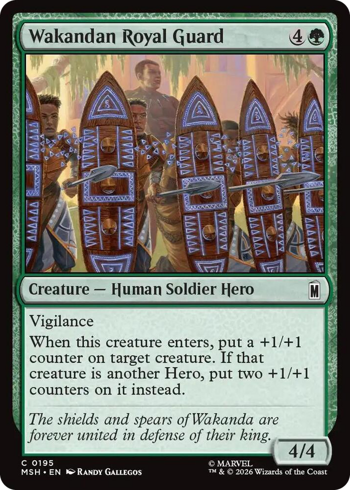 Wakandan Royal Guard #195 C - Marvel Super Heroes Pokemon card