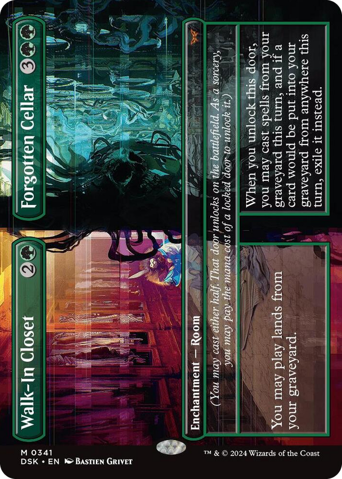 Walk-In Closet // Forgotten Cellar (Borderless) #341 M - Duskmourn: House of Horror Pokemon card