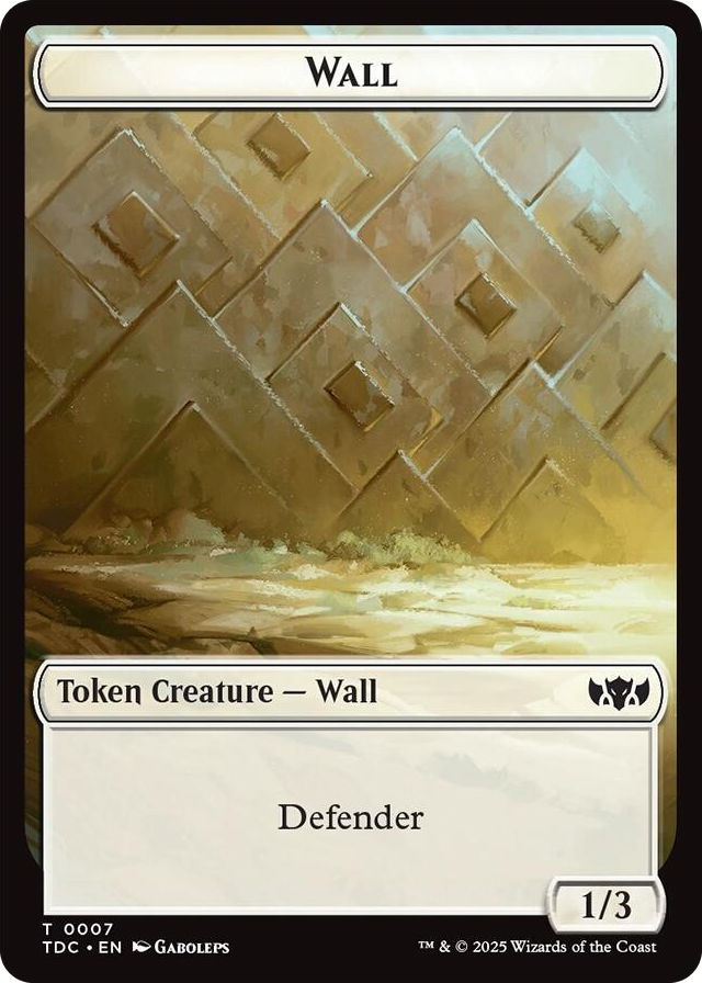 Wall // Spider Double-Sided Token #7 T - Commander: Tarkir: Dragonstorm Pokemon card