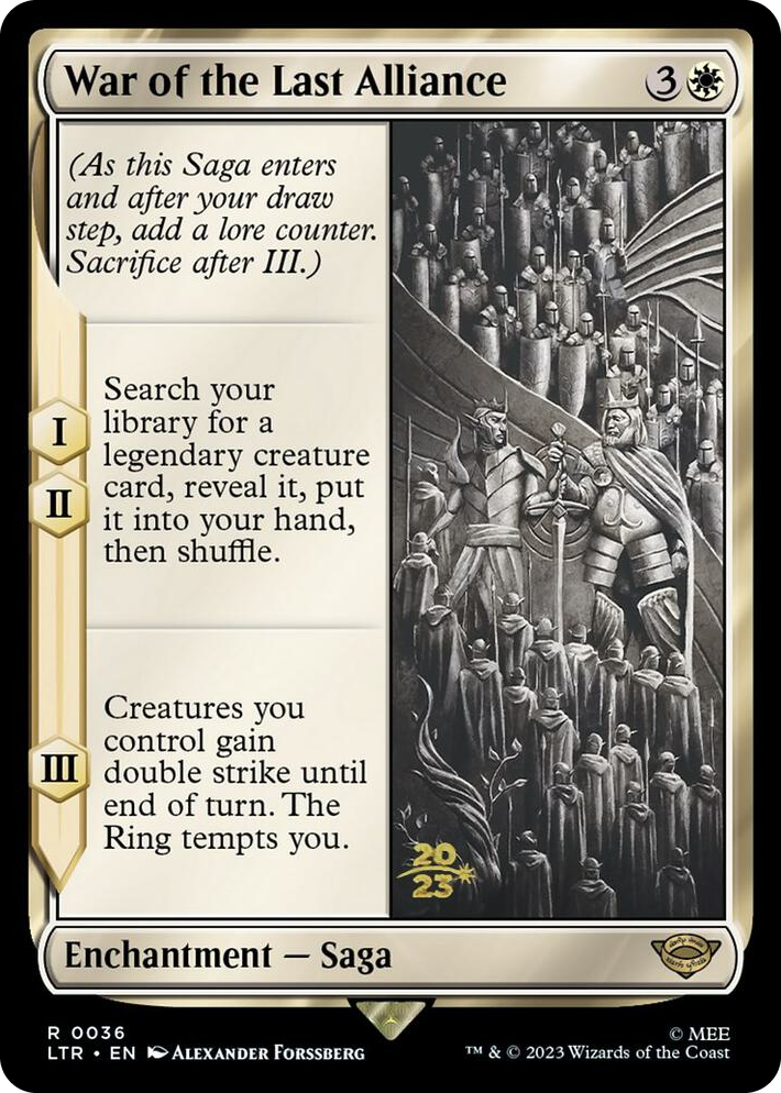 0036 War of the Last Alliance R Prerelease Cards