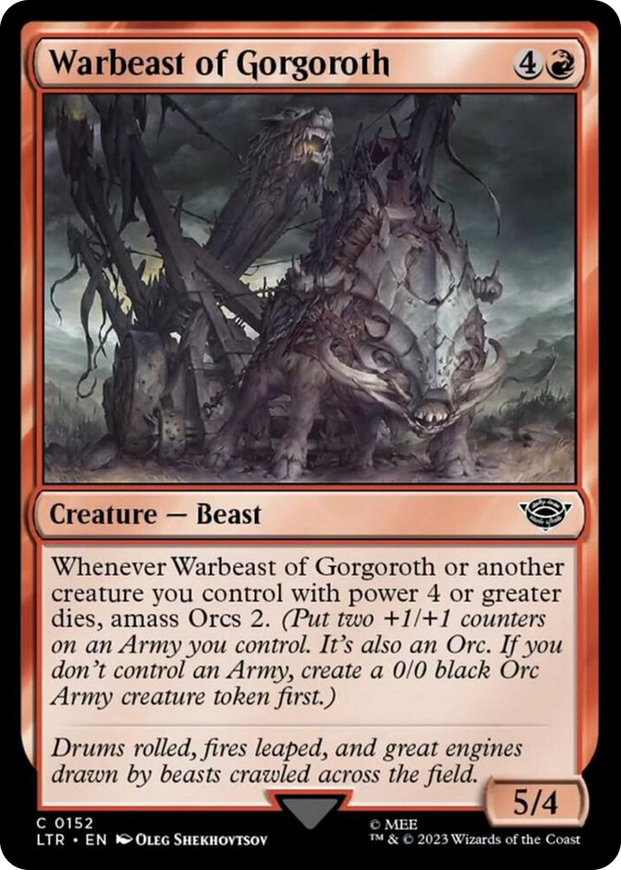 Warbeast of Gorgoroth #152 C - Universes Beyond: The Lord of the Rings: Tales of Middle-earth Pokemon card