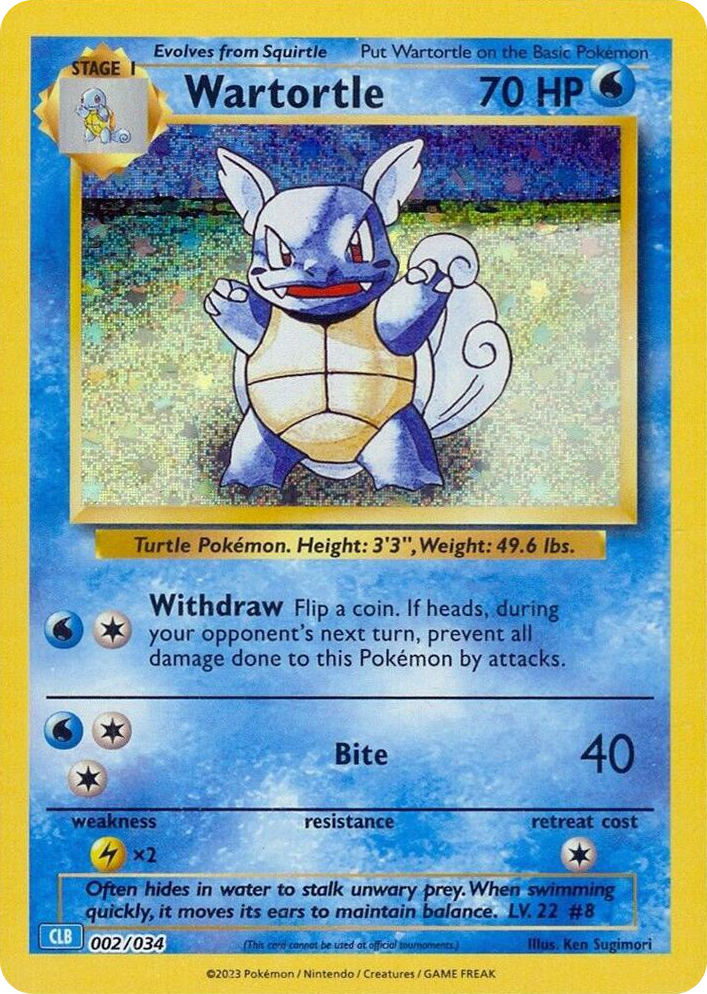 0002 Wartortle Classic Collection Trading Card Game Classic
