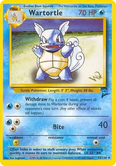 0063 Wartortle [W Stamped] Promo WoTC Promo