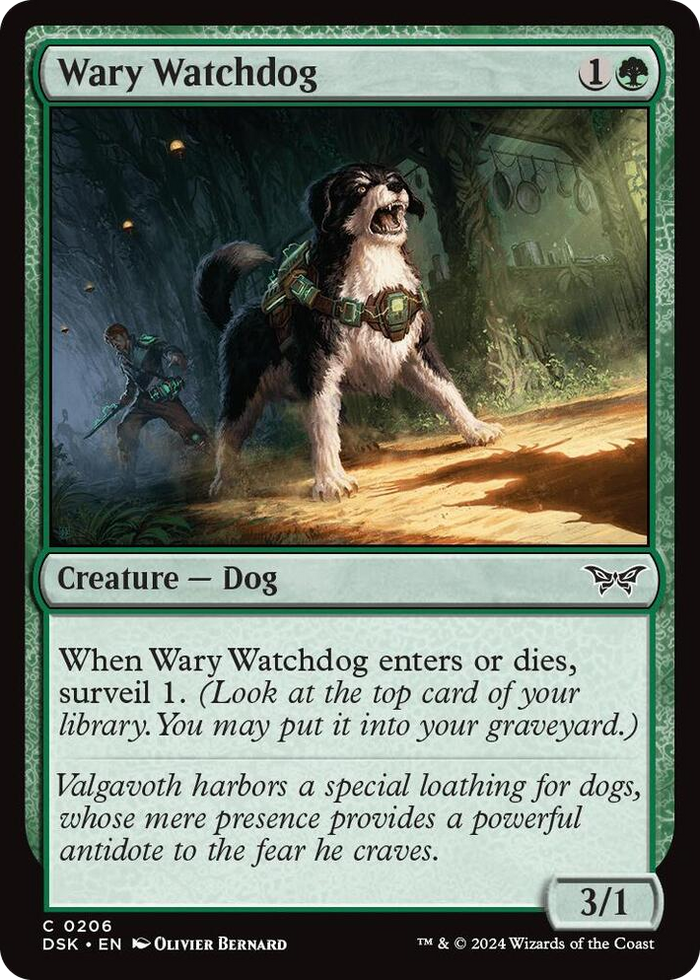Wary Watchdog #206 C - Duskmourn: House of Horror Pokemon card