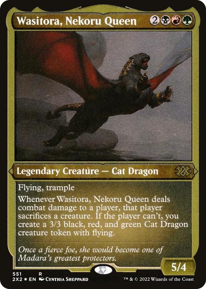 0551 Wasitora, Nekoru Queen (Foil Etched) R Double Masters 2022