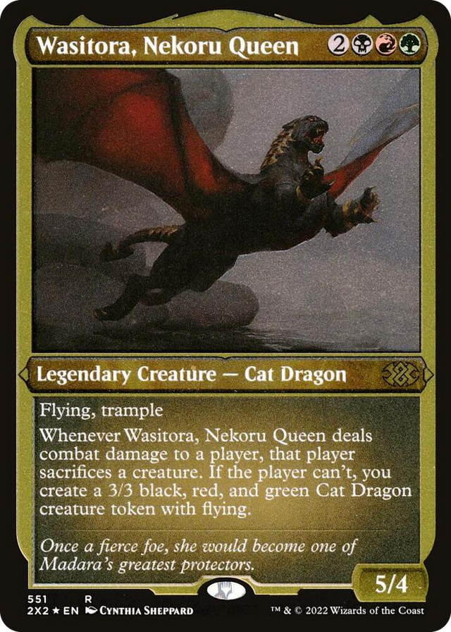 0551 Wasitora, Nekoru Queen (Foil Etched) R Double Masters 2022
