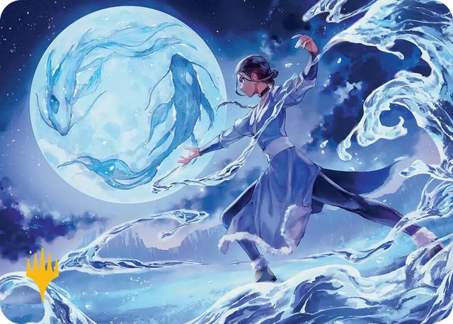 0006 Waterbender Ascension Art Card (Gold-Stamped Planeswalker Symbol) S Art Series: Avatar: The Last Airbender