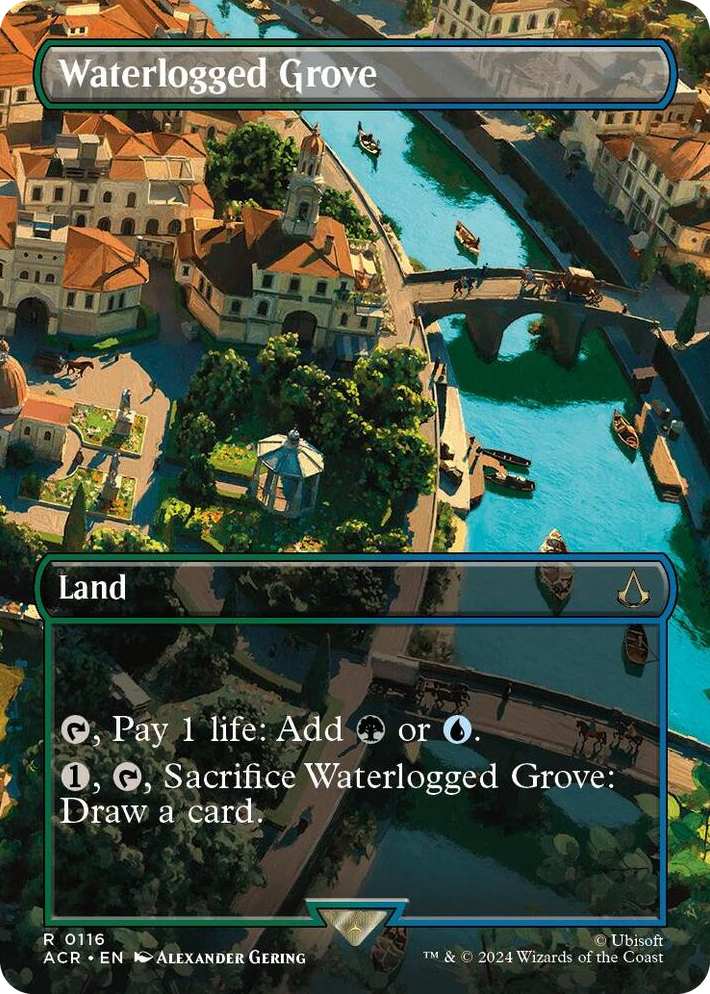 0116 Waterlogged Grove (Borderless) R Universes Beyond: Assassin's Creed