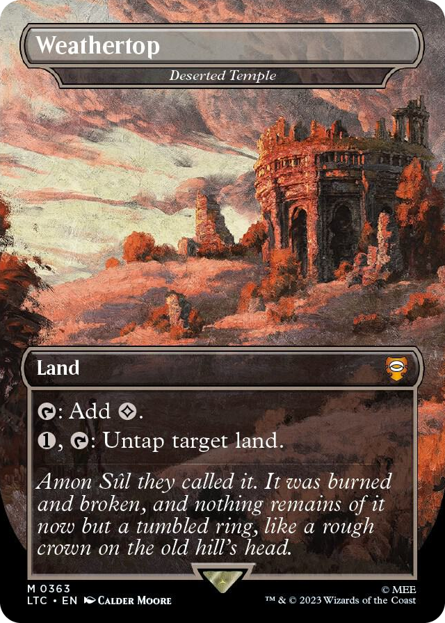 Weathertop - Deserted Temple (Borderless) #363 M - Commander: The Lord of the Rings: Tales of Middle-earth Pokemon card