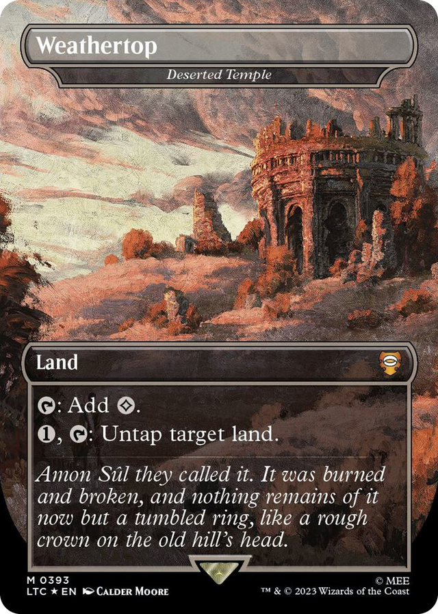 0393 Weathertop - Deserted Temple (Borderless) (Surge Foil) M Commander: The Lord of the Rings: Tales of Middle-earth