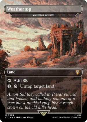 0393 Weathertop - Deserted Temple (Borderless) (Surge Foil) M Commander: The Lord of the Rings: Tales of Middle-earth