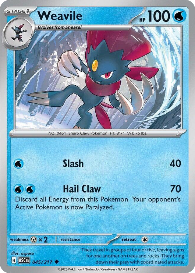 0045 Weavile Uncommon Ascended Heroes