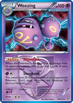 0058 Weezing - 58/135 (BW Plasma Storm) Rare Deck Exclusives