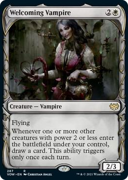 Welcoming Vampire (Showcase) #287 R - Innistrad: Crimson Vow Pokemon card