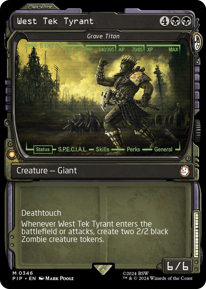West Tek Tyrant - Grave Titan (Showcase) #346 M - Universes Beyond: Fallout Pokemon card