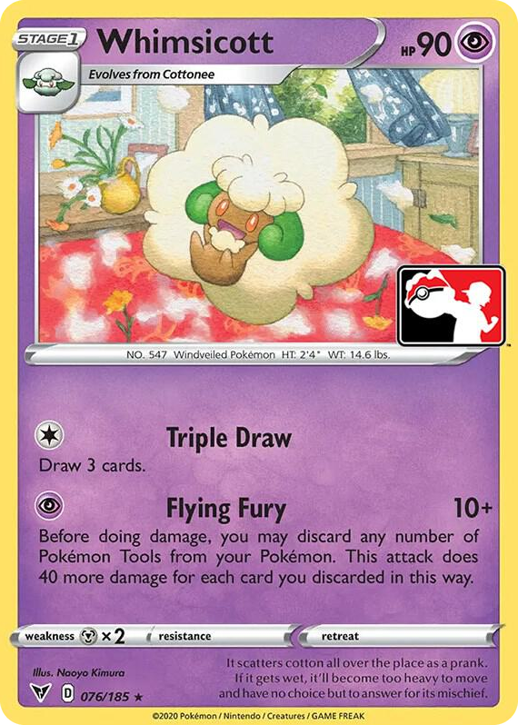 0076 Whimsicott Rare Prize Pack Series Cards