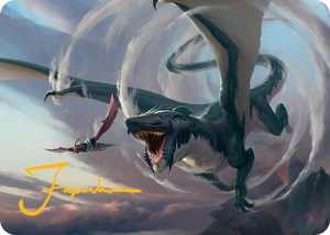 0027 Whirlwing Stormbrood Art Card (27/54) (Gold-Stamped Signature) S Art Series: Tarkir: Dragonstorm