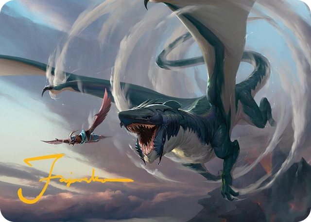 0027 Whirlwing Stormbrood Art Card (27/54) (Gold-Stamped Signature) S Art Series: Tarkir: Dragonstorm