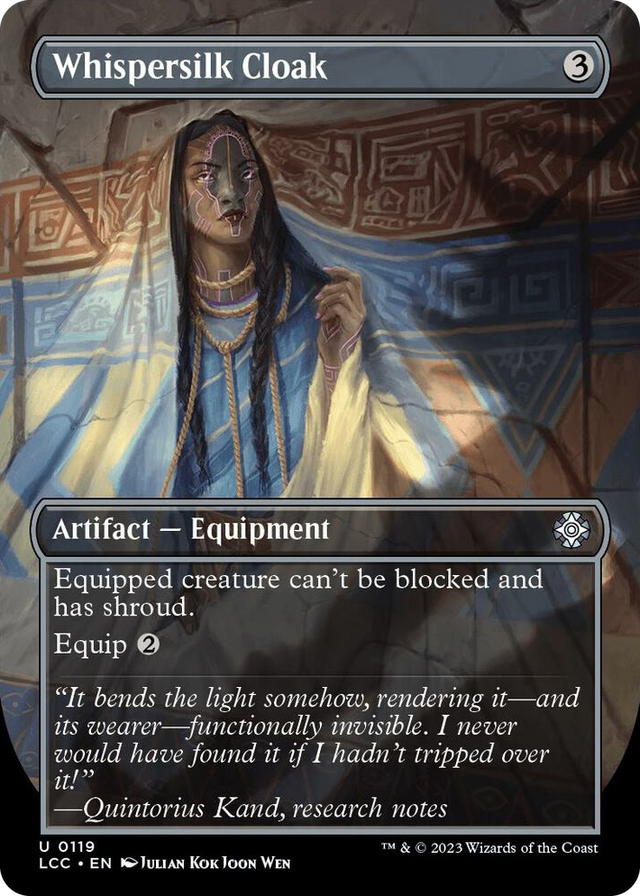 0119 Whispersilk Cloak (Borderless) U Commander: The Lost Caverns of Ixalan