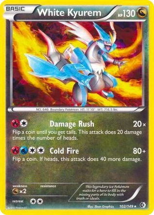 0102 White Kyurem - 102/149 (BW Boundaries Crossed) Holo Rare Deck Exclusives
