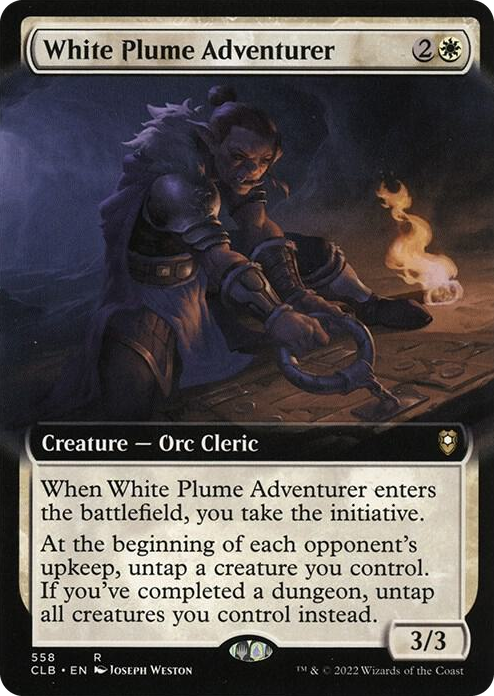 White Plume Adventurer (Extended Art) #558 R - Commander Legends: Battle for Baldur's Gate Pokemon card