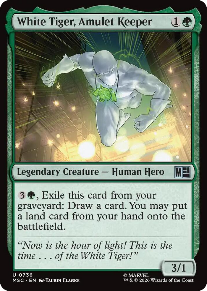 White Tiger, Amulet Keeper #736 U - Commander: Marvel Super Heroes Pokemon card