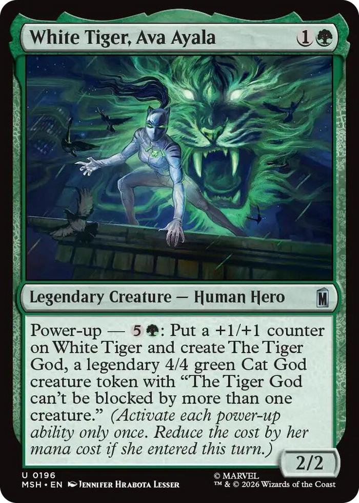 White Tiger, Ava Ayala #196 U - Marvel Super Heroes Pokemon card