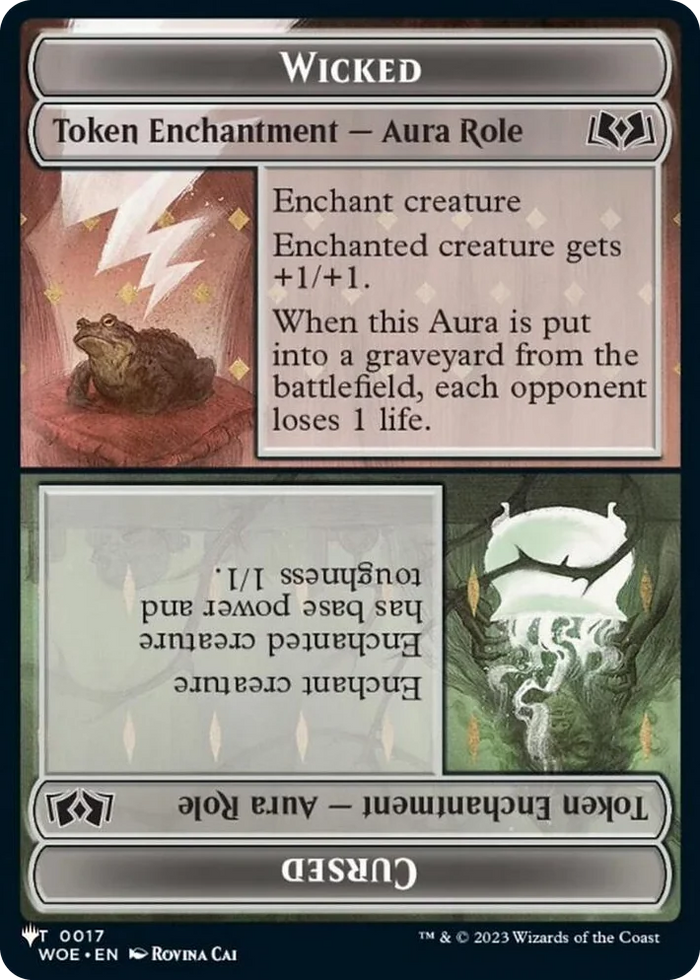0017 Wicked Role / Cursed Role (WOE) // Treasure (MH3) Double-sided Token T The List Reprints