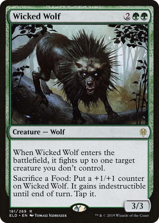 0181 Wicked Wolf R Throne of Eldraine