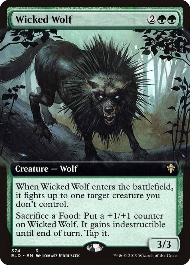 0374 Wicked Wolf (Extended Art) R Throne of Eldraine