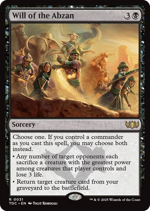 0031 Will of the Abzan R Commander: Tarkir: Dragonstorm