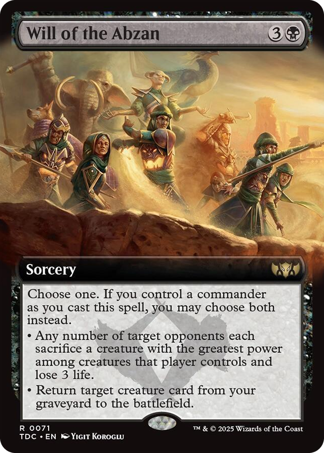 Will of the Abzan (Extended Art) #71 R - Commander: Tarkir: Dragonstorm Pokemon card