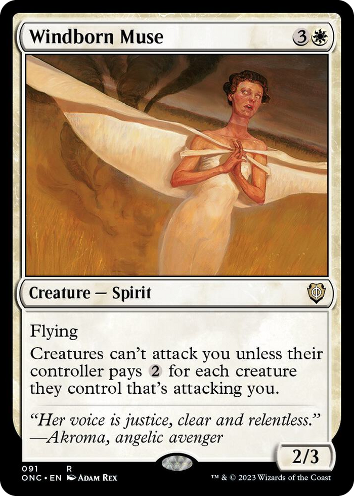 Windborn Muse #91 R - Commander: Phyrexia: All Will Be One Pokemon card