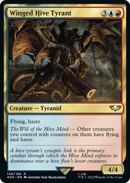 0148 Winged Hive Tyrant (Surge Foil) R Universes Beyond: Warhammer 40,000