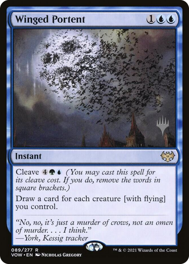 0089 Winged Portent R Promo Pack: Kamigawa: Neon Dynasty