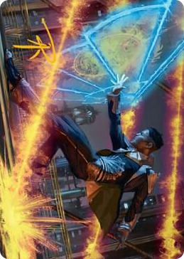 0014 Wingshield Agent Art Card (Gold-Stamped Signature) S Art Series: Streets of New Capenna