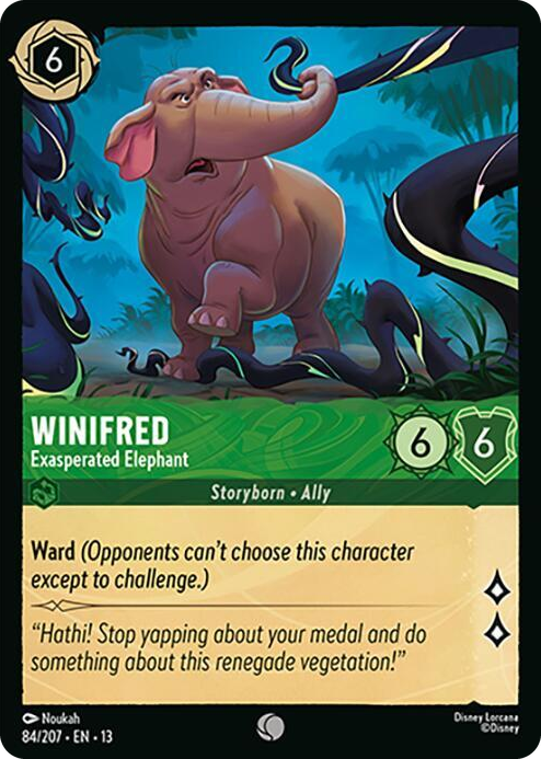 Winifred - Exasperated Elephant #84 Common - Attack of the Vine! Pokemon card