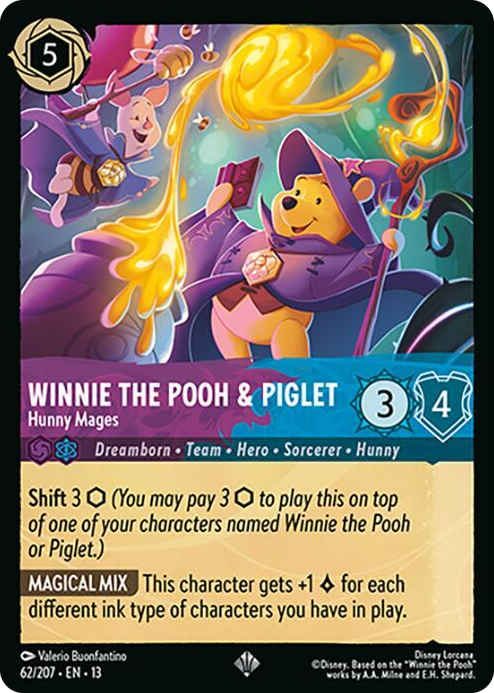 Winnie the Pooh & Piglet - Hunny Mages #62 Super Rare - Attack of the Vine! Pokemon card