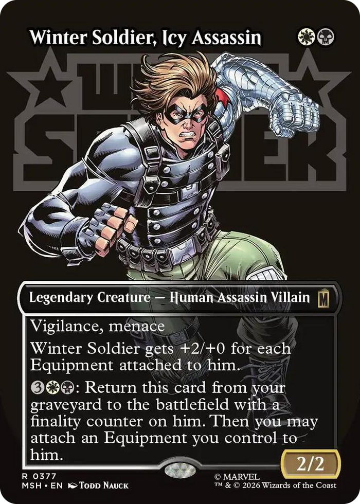 Winter Soldier, Icy Assassin (Borderless) #377 R - Marvel Super Heroes Pokemon card