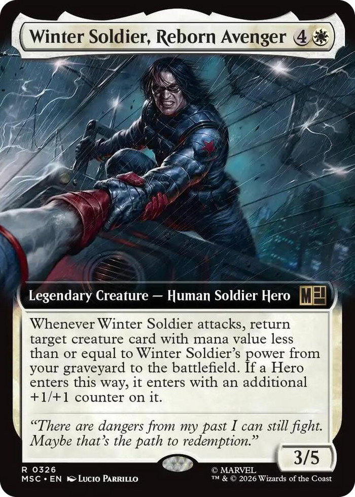 Winter Soldier, Reborn Avenger (Extended Art) #326 R - Commander: Marvel Super Heroes Pokemon card
