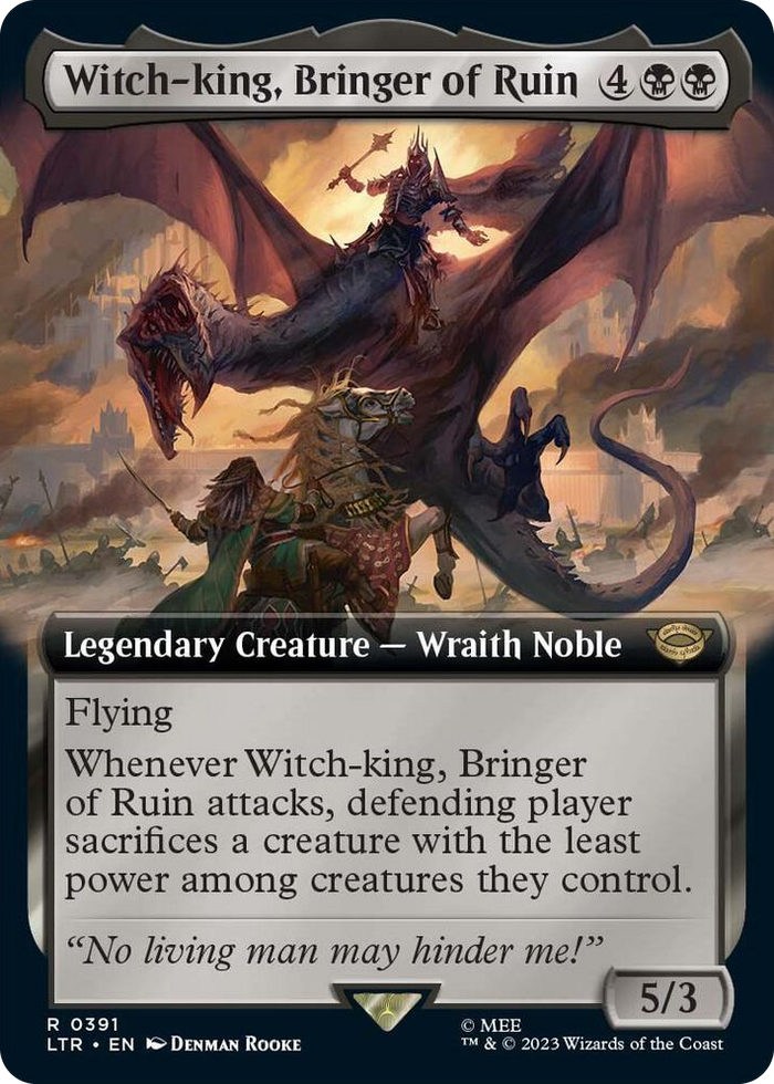 Witch-king, Bringer of Ruin (Extended Art) #391 R - Universes Beyond: The Lord of the Rings: Tales of Middle-earth Pokemon card