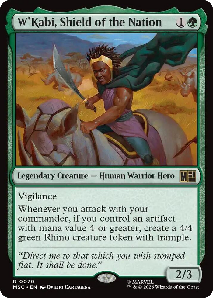 W'Kabi, Shield of the Nation (Surge Foil) #70 R - Commander: Marvel Super Heroes Pokemon card
