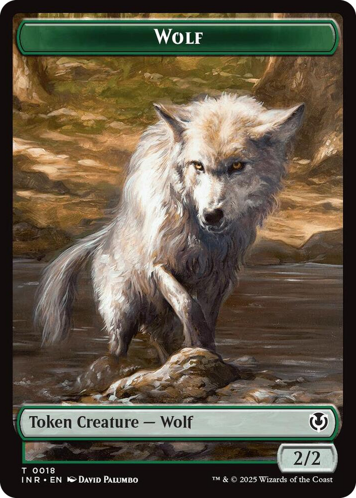 Wolf (0018) // Emblem - Arlinn, Embraced by the Moon Double-Sided Token #18 T - Innistrad Remastered Pokemon card