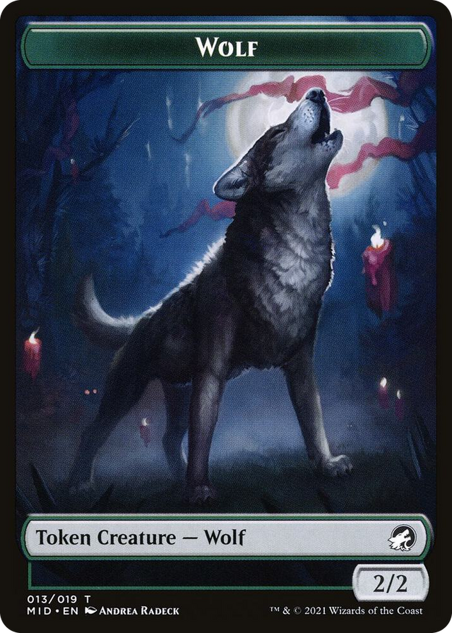 0013 Wolf (013) // Clue (016) Double-Sided Token (Challenger 2022) T Unique and Miscellaneous Promos