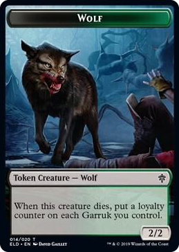 0014 Wolf // Food (015) Double-Sided Token T Throne of Eldraine