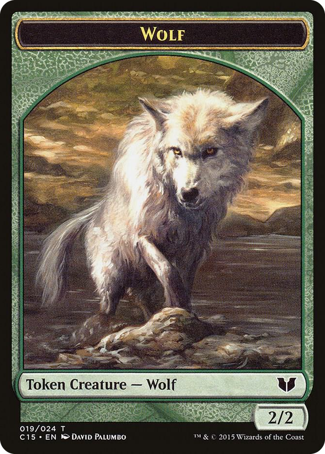 0019 Wolf // Zombie Double-Sided Token T Commander 2015