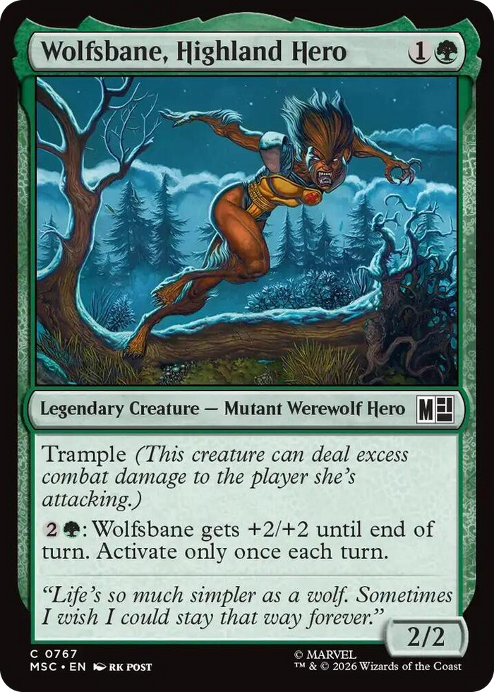 Wolfsbane, Highland Hero #767 C - Commander: Marvel Super Heroes Pokemon card